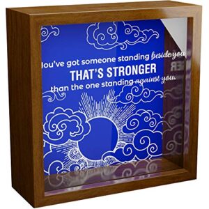christian gift for men | inspirational biblical shadow box bank | wood keepsake with glass front for man of god | religious wall decor for home | spiritual framed gifts | faith wall decor for pastor
