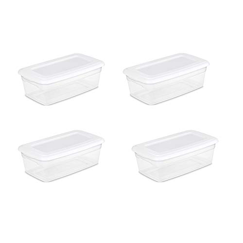 STERILITE 6-Quart Storage Bin Shoe Box - Clear (6)