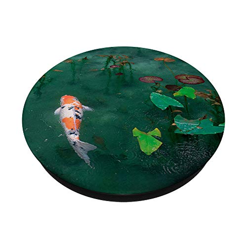 Emerald Green Majestic Zen Water Garden Japanese Koi Fish PopSockets Swappable PopGrip