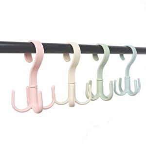 belt hangers for closet organizer, 360 degree rotating closet clothes hangers with 4 claws, scarf tie rack hooks for belts 4 colors for handbags hats scarf tie accessories