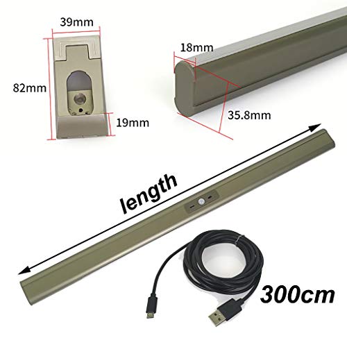 FKhanger Closet Rod for Hanging Clothes,Wardrobe Clothes Rail with Built-in Led Lighting,Lithium Battery Powered,Aluminum Hanging Rail (Size : 1000mm)