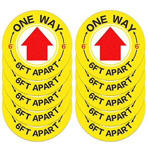 FaCraft Directional Allow Stickers,10pcs,8.25" One Way Floor Decal signs for Bussiness,Store,School,Pharmacy and Public Places.