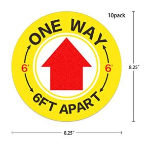 FaCraft Directional Allow Stickers,10pcs,8.25" One Way Floor Decal signs for Bussiness,Store,School,Pharmacy and Public Places.