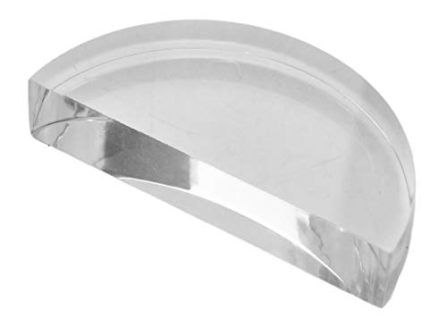 Semicircular Block, 3 Inch - Acrylic - Polished Sides - for Use in Light Refraction and Optics Experiments - Eisco Labs