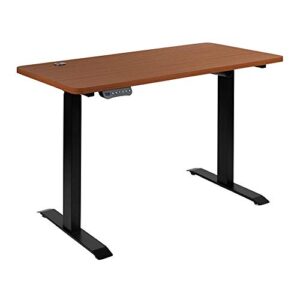 flash furniture tanner electric height adjustable standing desk - table top 48" wide - 24" deep (mahogany)