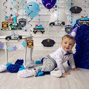 12 Pieces Police Party Hanging Swirls and Police Party Jointed Banners Police Party Supplies Birthday Party Decor Graduation Party Decor Hanging Decor Spirals Swirls and Banners for Party