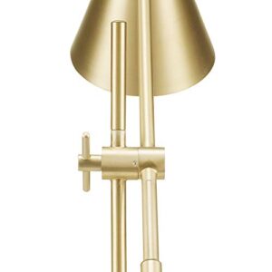 Globe Electric 52887 18" Desk Lamp, Matte Brass, Adjustable Height, Balance Arm, Rotary Switch on Shade, Home Décor, Desk Lamps for Home Office, Home Office Accessories, Adjustable Lamp, Modern