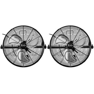 simple deluxe 20 inch high velocity 3 speed, black wall-mount fan, 2-pack hifanxwallmount20x2