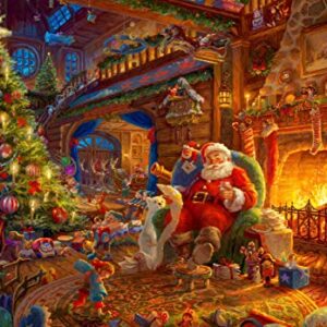 Santa Claus with Christmas Tree 500 Pieces Jigsaw Christmas Puzzle for Home Wall Decor 20.5 x 14.9 Inch