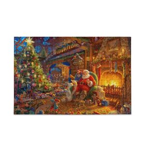 Santa Claus with Christmas Tree 500 Pieces Jigsaw Christmas Puzzle for Home Wall Decor 20.5 x 14.9 Inch