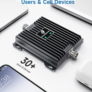 Cell Phone Signal Booster for Verizon and AT&T | Up to 4,500 Sq Ft | Boost 4G LTE 5G Signal on Band 12/13/17 | 65dB Dual Band Cellular Repeater with High Gain Antennas | FCC Approved