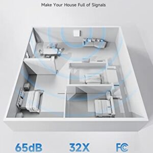 Cell Phone Signal Booster for Verizon and AT&T | Up to 4,500 Sq Ft | Boost 4G LTE 5G Signal on Band 12/13/17 | 65dB Dual Band Cellular Repeater with High Gain Antennas | FCC Approved