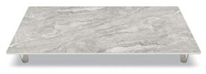 counterart grey marble design 5mm heat tolerant tempered glass cutting board/instant counter 20.5" x 11.75" instantly adds additional counter space & food preparation area
