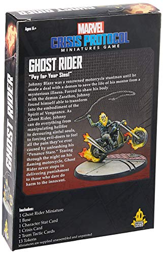 Marvel Crisis Protocol Ghost Rider CHARACTER PACK | Miniatures Battle Game | Strategy Game for Adults and Teens | Ages 14+ | 2 Players | Avg. Playtime 90 Minutes | Made by Atomic Mass Games