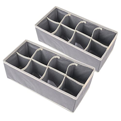 FunSpt Foldable Fabric Closet Underwear Organizer Drawer Divider Dresser Organizer Storage Box, 8 Cells