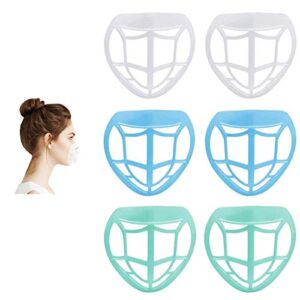 face covering protective 3d bracket mouth shields holder for men women increase breathing space unisex internal nose bridge supporting reusable extension bracket washable (blue/green/white, 4/6pcs)