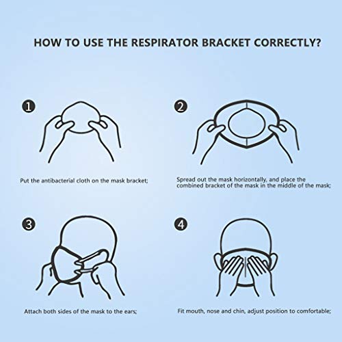 Face Covering Protective 3D Bracket Mouth Shields Holder for Men Women Increase Breathing Space Unisex Internal Nose Bridge Supporting Reusable Extension Bracket Washable (Blue/Green/White, 4/6pcs)