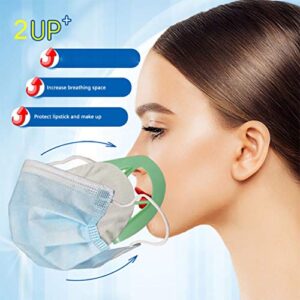 Face Covering Protective 3D Bracket Mouth Shields Holder for Men Women Increase Breathing Space Unisex Internal Nose Bridge Supporting Reusable Extension Bracket Washable (Blue/Green/White, 4/6pcs)