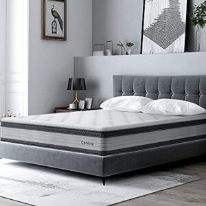 Full Size Mattress, Coolvie 10 Inch Hybrid Mattress with Individually Pocket Coils and Dual Layer Cool Comfy Memory Foam, Hybrid Innerspring Mattress in a Box, Cushioning Euro Top Design, Medium Firm