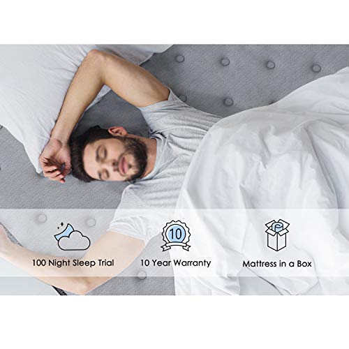 Full Size Mattress, Coolvie 10 Inch Hybrid Mattress with Individually Pocket Coils and Dual Layer Cool Comfy Memory Foam, Hybrid Innerspring Mattress in a Box, Cushioning Euro Top Design, Medium Firm