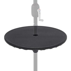 ABBLE 20'' Outdoor Adjustable All Weather Umbrella Table for Beach Patio Garden Poolside Accessory Umbrella Table Top Portable Round Table Fit 38mm Umbrella Pole (Black)