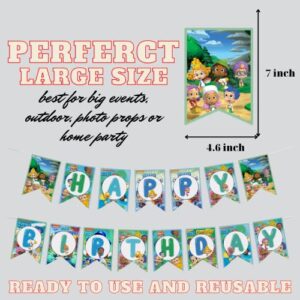 Nelton Birthday Party Supplies For Bubble Includes Banner - Backdrop - Table Cloth - Cake Topper - 20 Cupcake Toppers - 20 Balloons