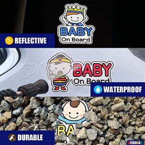 GEEKBEAR Baby on Board Sticker for Cars (02. Basic Girl) – Cartoon Style Design as a Car Accessory - Reflective, Weather-Resistant and Eye-Catching - Gift for New Parents