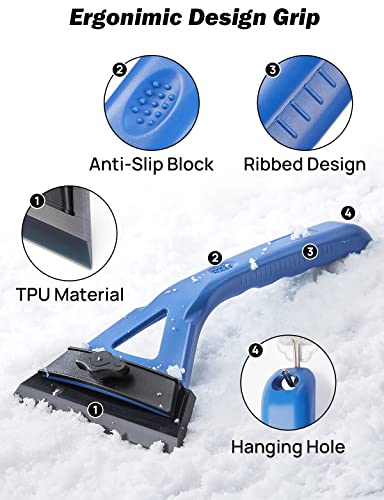 JOYTUTUS Snow Brush and Ice Scraper, Snow Scraper Brush for Car Windshield, Snow Remover for Cars, Trucks, SUV