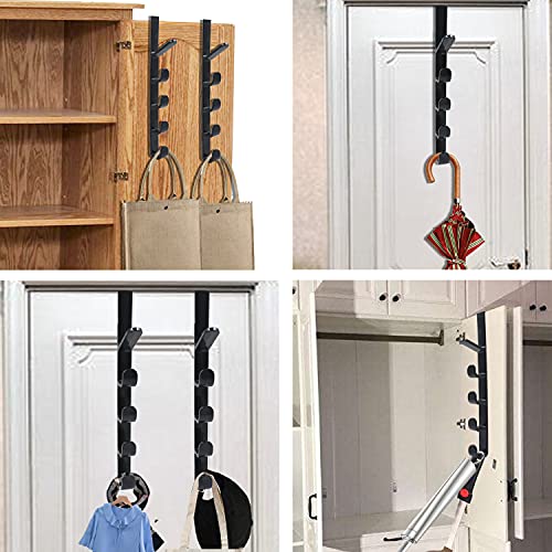 Alovexiong 2 Pack Home Storage 5 Layers Over The Door Hook Organizer Coat Rack Hanger Backpack Handbag Door Hook Backpack Hangers Hook for Clothes,Hat,Socks,Bag,Key,Belt,Towel,Robe,Shirts