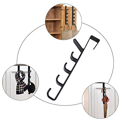 Alovexiong 2 Pack Home Storage 5 Layers Over The Door Hook Organizer Coat Rack Hanger Backpack Handbag Door Hook Backpack Hangers Hook for Clothes,Hat,Socks,Bag,Key,Belt,Towel,Robe,Shirts