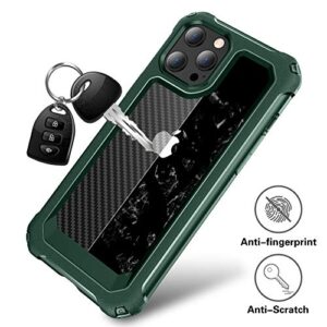 PTUONIU Heavy Duty Case Compatible with iPhone 12 Pro Max 6.7 inch Case 2020, [Scratch-Resistant] [Military Grade Protection] Hard PC + Flexible TPU Frame, for iPhone 12 Pro Max, Midnight Green