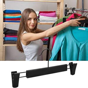 Pants Hangers Skirt Hangers,20 Packs Black Plastic Dress Trousers Hanger with Non-Slip Big Clips and 360 Rotatable Hook