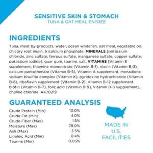 Purina Pro Plan Sensitive Skin And Stomach Wet Cat Food Variety Pack, Sensitive Skin And Stomach Entrees - (24) 3 oz. Cans