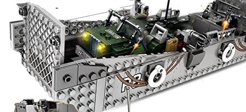 General Jim's WW2 Military Landing Craft Brick Building Toy Set Comes with Vehicle Building Blocks World War 2 Model Set for Teens and Adults