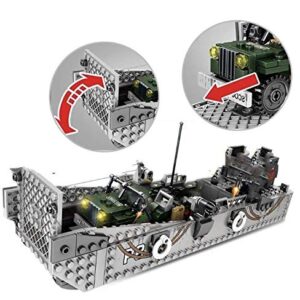 General Jim's WW2 Military Landing Craft Brick Building Toy Set Comes with Vehicle Building Blocks World War 2 Model Set for Teens and Adults