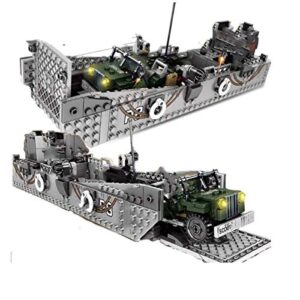 General Jim's WW2 Military Landing Craft Brick Building Toy Set Comes with Vehicle Building Blocks World War 2 Model Set for Teens and Adults