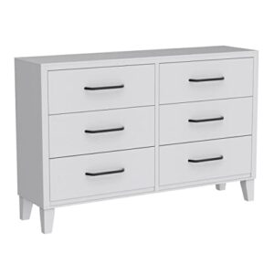 edenbrook bedroom-six drawer-modern design-easy assembly, white dresser