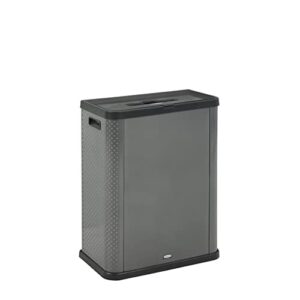rubbermaid commercial products elevate container, 3-sided decorative metal trash can or cover for mixed recycling, 23 gallon, dark gray