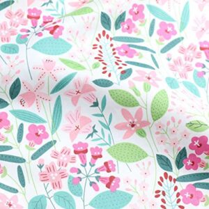 6 Pieces Cotton Fabric Squares Quilting Sewing Floral Pattern Precut Patchwork Fabric for Craft DIY Handicraft 15 x20"