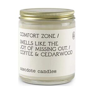 anecdote candles – comfort zone glass jar candle – coffee and cedarwood – coconut soy wax – non toxic scented candle – made in usa – luxury candles for home – 7.8 ounces