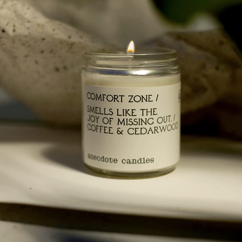 Anecdote Candles – Comfort Zone Glass Jar Candle – Coffee and Cedarwood – Coconut Soy Wax – Non Toxic Scented Candle – Made in USA – Luxury Candles for Home – 7.8 Ounces