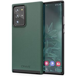 crave dual guard for galaxy note 20 ultra case, shockproof protection dual layer case for samsung galaxy note 20 ultra - forest green