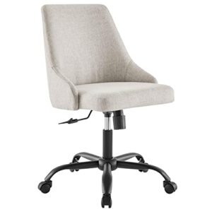 modway designate swivel upholstered office chair, black beige