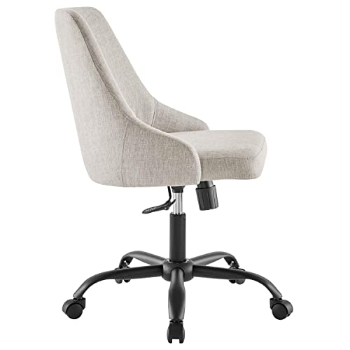 Modway Designate Swivel Upholstered Office Chair, Black Beige