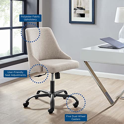 Modway Designate Swivel Upholstered Office Chair, Black Beige