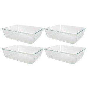pyrex 7211 6 cup rectangle clear glass food storage dish made in the usa - 4 pack