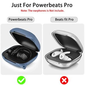 TOROTOP Silicone Case Compatible for Powerbeats Pro,Anti-Lost & Shockproof Easy Carrying Silicone Case Cover Accessories with Keychain and Lightweight Storage Carying Case Bag (Grayish Blue)