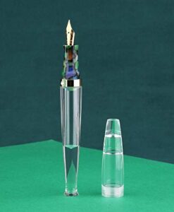 lanxivi majohn s5 fountain pen extra fine nib +two additional nibs (wide and bent) clear transparent acrylic eyedropper filling