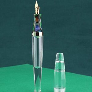 Lanxivi Majohn S5 Fountain Pen Extra Fine Nib +Two Additional Nibs (Wide and Bent) Clear Transparent Acrylic Eyedropper Filling