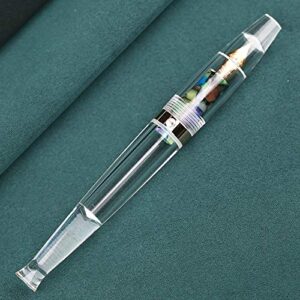 Lanxivi Majohn S5 Fountain Pen Extra Fine Nib +Two Additional Nibs (Wide and Bent) Clear Transparent Acrylic Eyedropper Filling